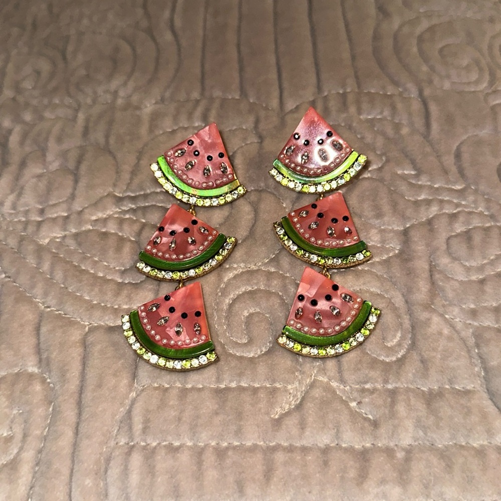 Acrylic Watermelon Earrings Never Worn
